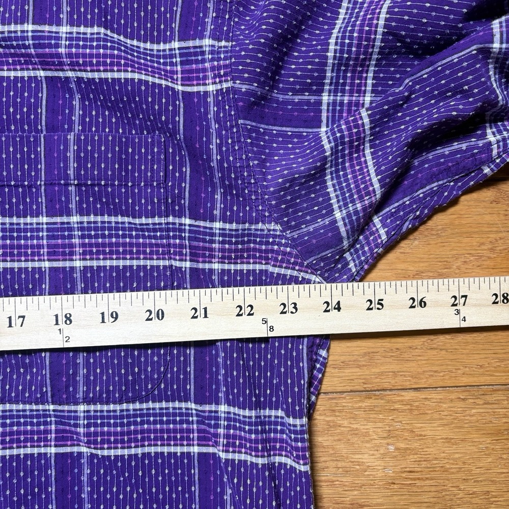 Cinch 100% Cotton Long Sleeve Purple Button L Country Western Cowboy Rockabilly - Picture 4 of 8